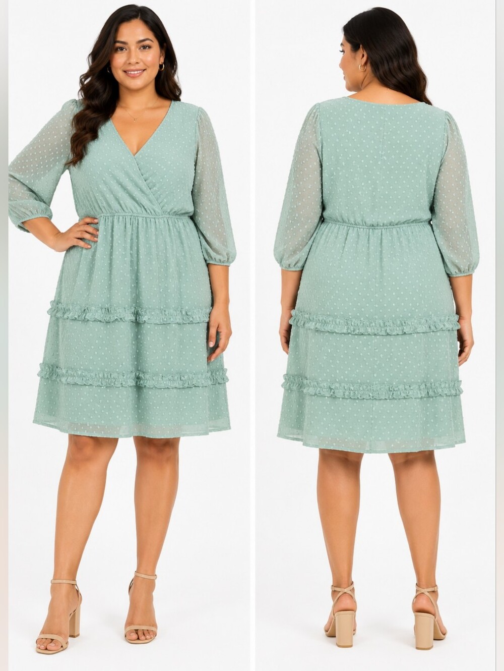 NAIF NWOT Swiss Dot Mint Green Dress